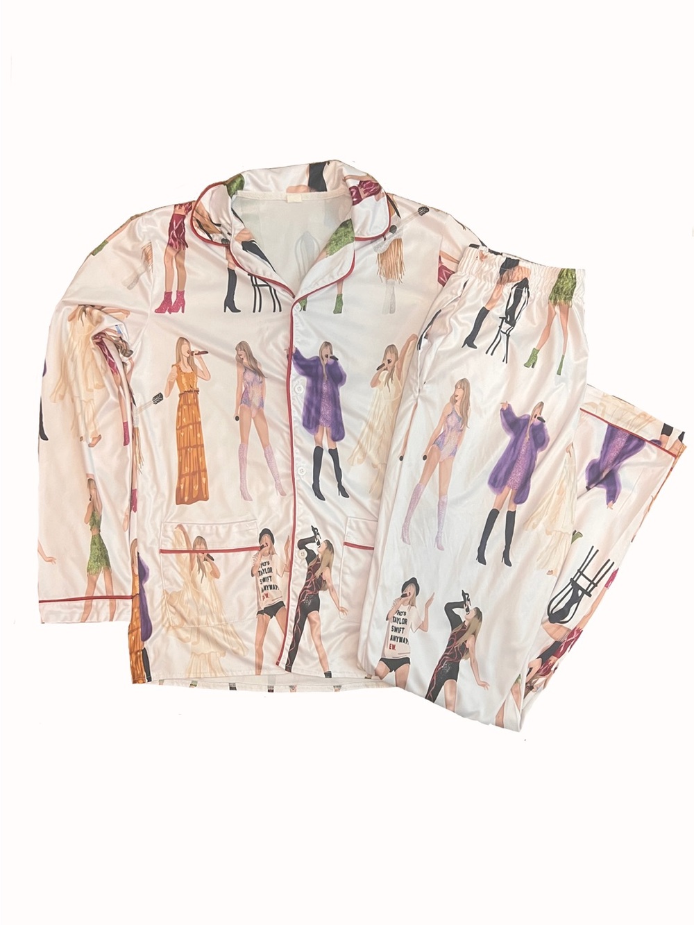 Taylor Swift Eras Tour Satin Pajama Set - SZ M